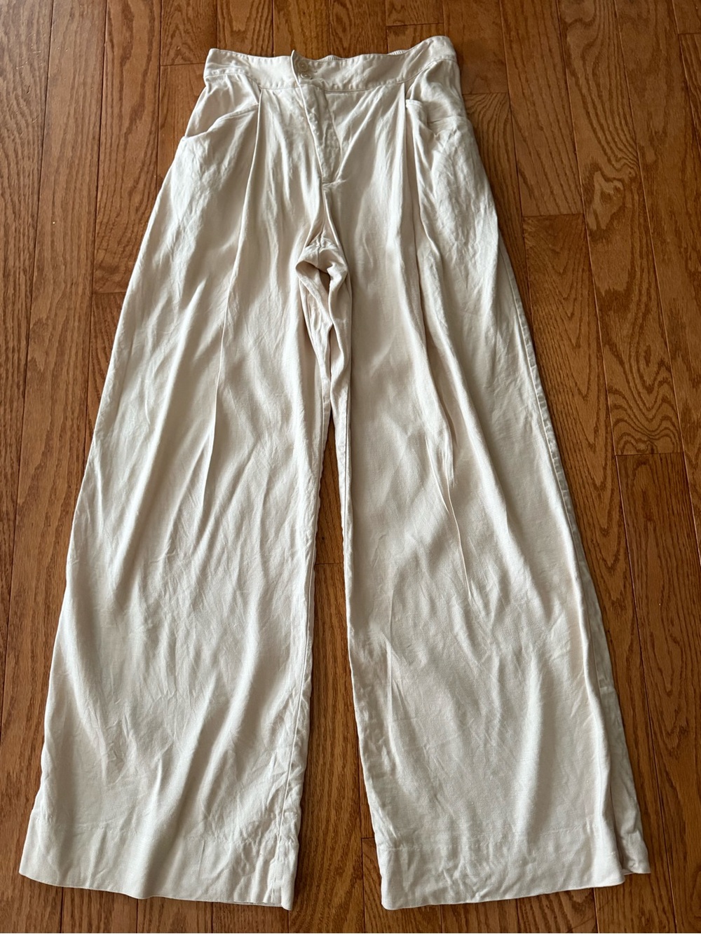 CABI Traipse Linen Blend Trouser Pant Wide Leg Biscotti (Beige) Sz 6 #6266L